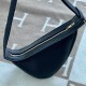 Large Banana Style Cross Body Sling Bag in Black Togo with Solid Brass Hardware