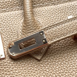 Size 25 in Chai Togo and Vert Anglais Goat Lining with Chai Stitching and Rose Gold Coloured Hardware