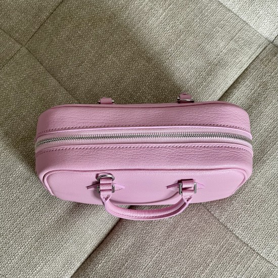 Mauve Slyvestre Chèvre Goatskin Mini Plume Style Cross-body bag