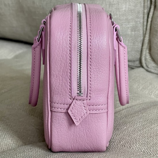 Mauve Slyvestre Chèvre Goatskin Mini Plume Style Cross-body bag
