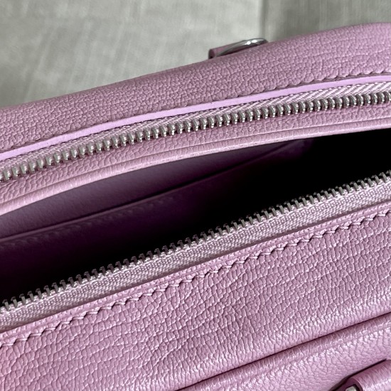 Mauve Slyvestre Chèvre Goatskin Mini Plume Style Cross-body bag