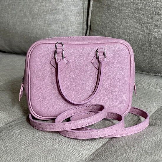 Mauve Slyvestre Chèvre Goatskin Mini Plume Style Cross-body bag