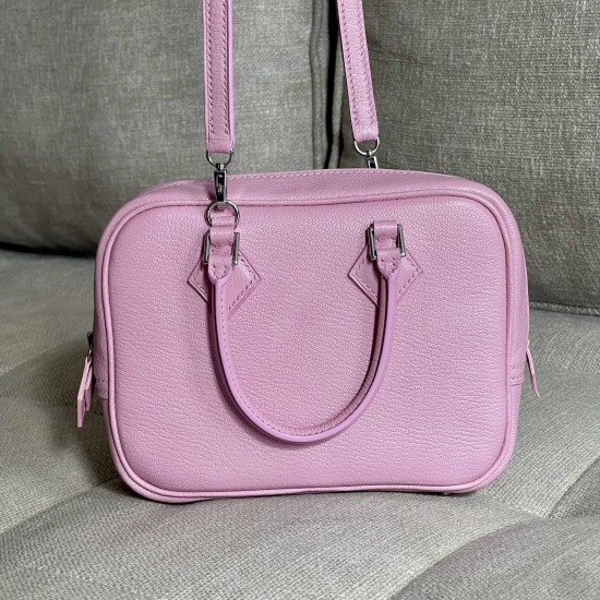 Mauve Slyvestre Chèvre Goatskin Mini Plume Style Cross-body bag