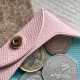 Bastia Style Double Sided Epsom Leather Coin Purse in Rose Sakura and Bleu Atoli