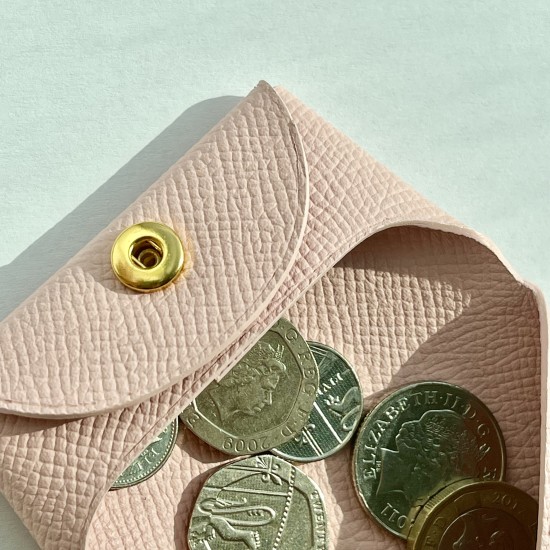 Bastia Style Double Sided Epsom Leather Coin Purse in Rose Sakura