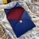 Bastia Style Double Sided Epsom Leather Coin Purse in Electric Blue & Rouge Grenat