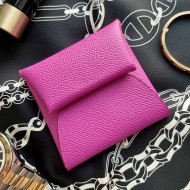 Bastia Style Double Sided Epsom Leather Coin Purse in Magnolia