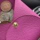 Bastia Style Double Sided Epsom Leather Coin Purse in Magnolia