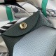 Bastia Style Double Sided Epsom Leather Coin Purse in Vert Cypress & Blue Pale