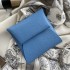 Bastia Style Double Sided Epsom Leather and Chevre Goatskin Coin Purse in Blue Paradis