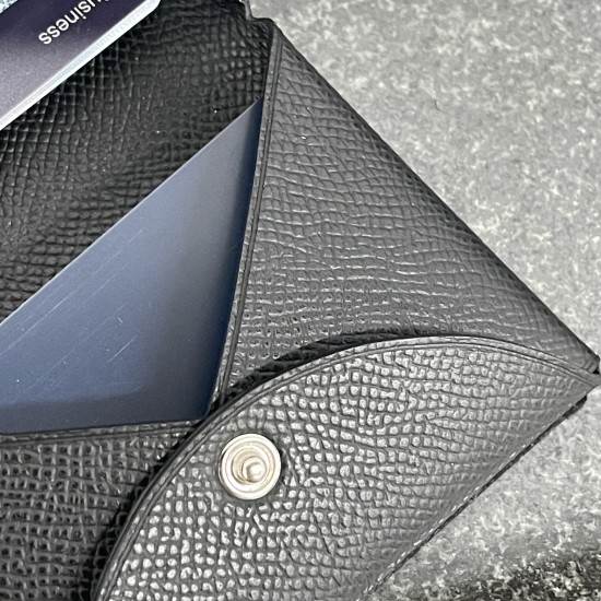 Calvi Style Card Holder in Noir Epsom Calfskin