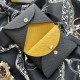 Calvi Duo Style Handmade Epsom Calf Leather Card Holder in Black and Jaune Ambre