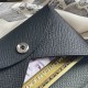 Calvi Duo Style Handmade Epsom Calf Leather Card Holder in Black and Vert Amande