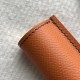 Handmade Orange Epsom Calfskin Leather Lipstick Cover