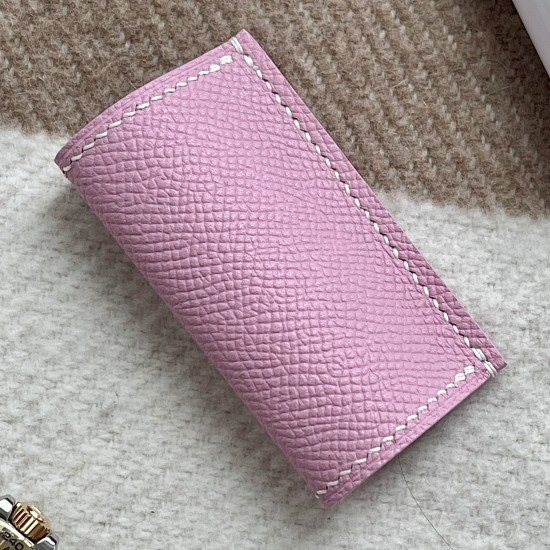 Handmade Mauve Sylvestre Epsom Calfskin Leather Lipstick Cover