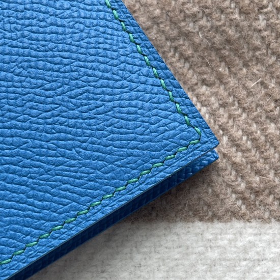 3CC Style Passport and Card Sleeve in Blue Hydra and Blue Paon Epsom Calfskin