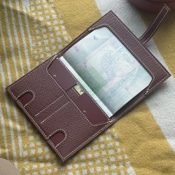 2CC Classic H Style Passport and Card Sleeve in Rouge H Epsom Calfskin