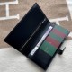 Long Wallet in Black Box Calf with 5 Card Slots and Zip Compartment 