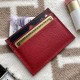 Handmade Slim 4 Card Card Holder in Rouge Casaque, Rouge Grenat & Rouge H Epsom and Matching Stitching