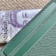 Handmade Slim 4 Card Card Holder in Vert Anglais Epsom and Matching Stitching