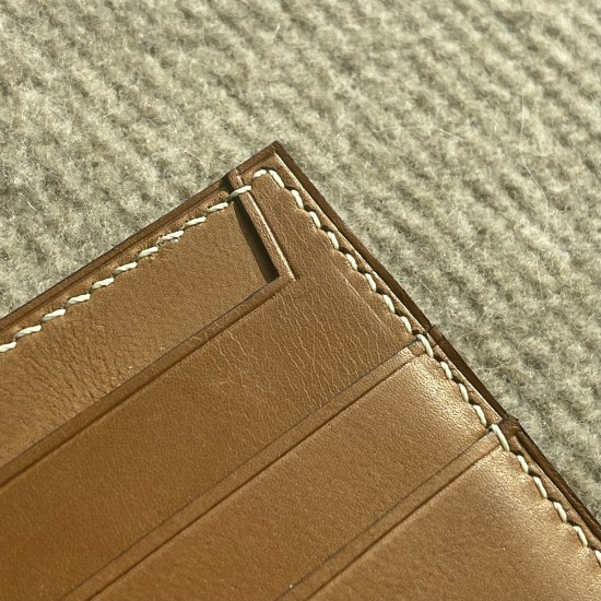 8CC Style Slim Card Holder in Barenia and Creme Stitching