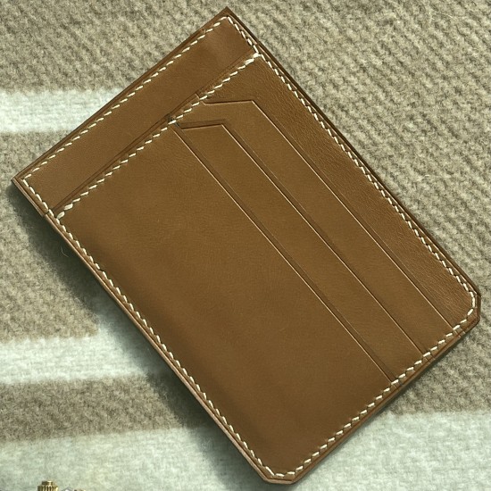 8CC Style Slim Card Holder in Barenia and Creme Stitching