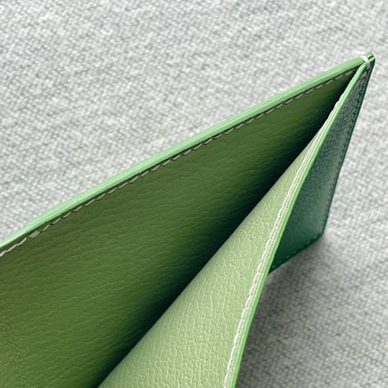 Handmade Vert Vertigo Evercolor and Vert Criquet Chevre Bifold Wallet