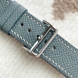 Vert Amande Watch Strap with Creme Stitching for all Apple Watches