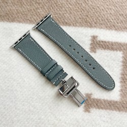 Vert Amande Watch Strap with Creme Stitching for all Apple Watches