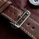 Chestnut Oxford Lightly Padded Watch Strap with Creme Stitching for all Apple Watches