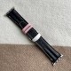 Noir and Rose Sakura Double Ridge Watch Strap with Pink Stitching for Apple Watch Ultra